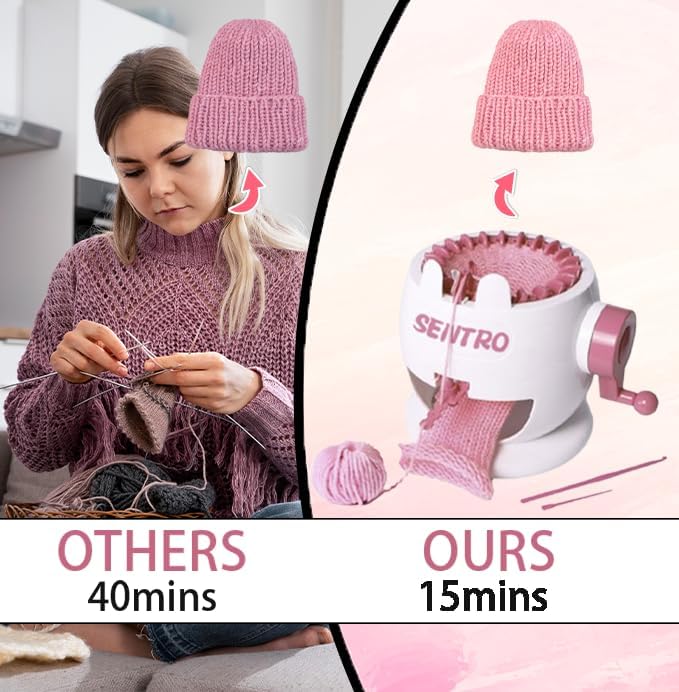 MericTop آلة حياكة SENTRO، آلة حياكة بـ 22 إبرة، آلة كروشيه دائرية ذكية، آلة حياكة دائرية، آلة حياكة القبعات، آلات الحياكة للبالغين، آلة حياكة الجوارب، قبعة، وشاح، قفاز - Image 1